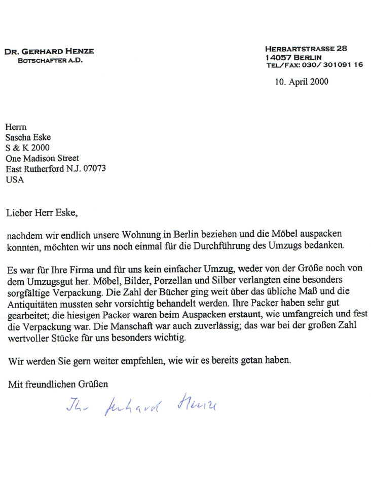 German Mission to the United Nations – Ambassador Dr. Gerhard Henze.